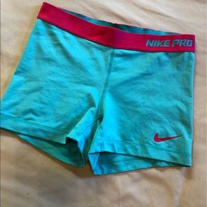 Blue & Pink Nike Pro Shorts